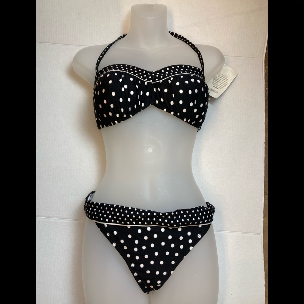 2Bamboo New Black Polka Dot 2pc Bikini A172